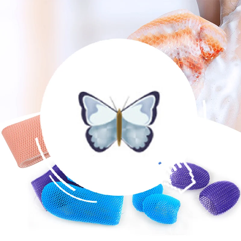 カラフルなハニカム織りと TPU 高弾性抗菌素材を使用した角質除去シャワーグローブ 優しく安全で耐久性があります