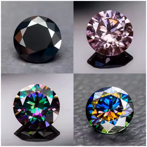 Moissanite Wholesale Rainbow Purple Round Cut Artificial Cultivation of Gemstones Diy Jewelry Making with Certificate