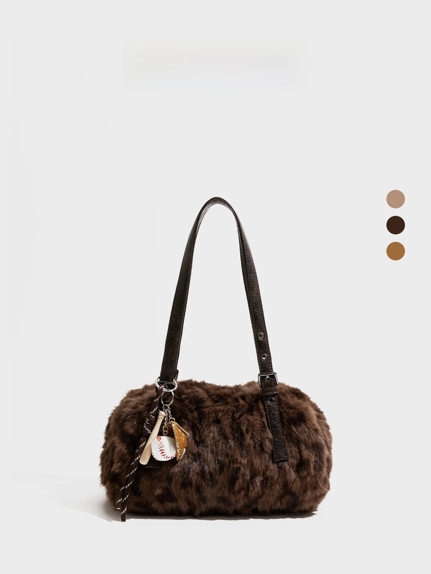 

Retro Leopard Print Fur Women's Bag Orange Girl Underarm Single Shoulder Bag Handbag Tote Bag American Retro Style Cotton