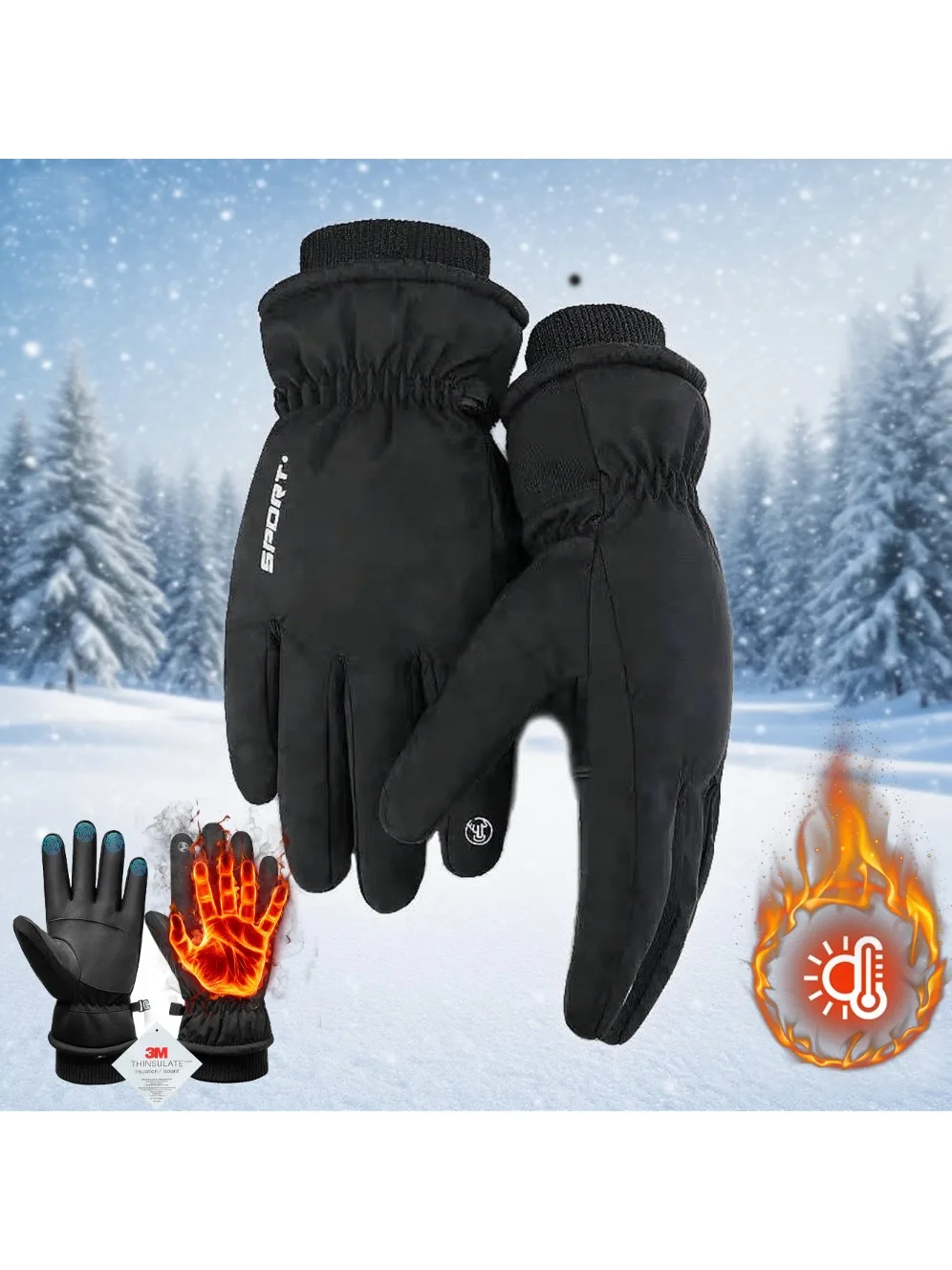 AliExpress Ski Gloves Resistant for Warm 3M Thinsulate Windproof Waterproof Cycling Warm Winter Fishing Cycle Skiing Equipment Outdoor Wear