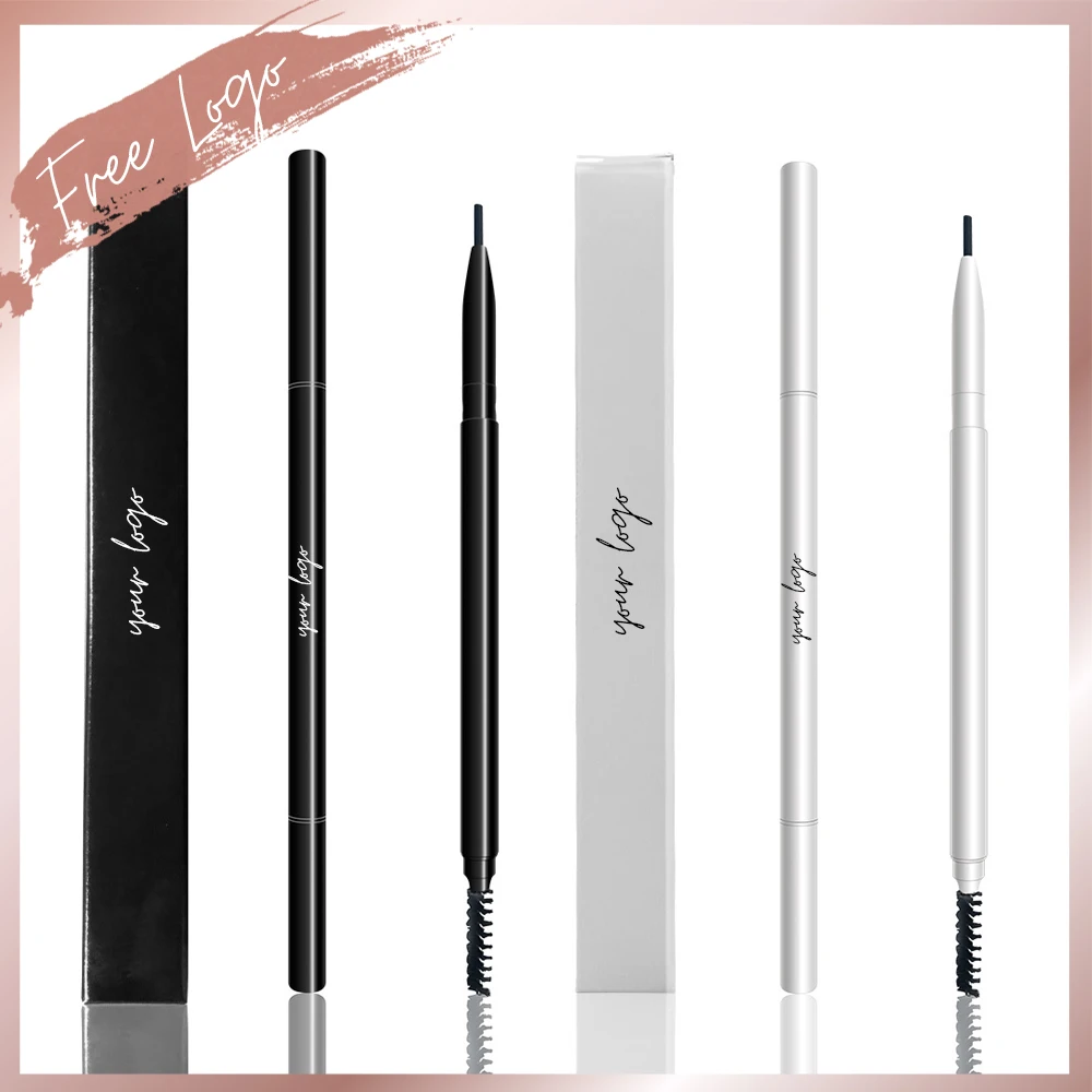 Double-end Eyebrow Pencil White Natural Brow Filler Vegan Pencil Custom Logo Organic Liner Precision Waterproof Long Lasting