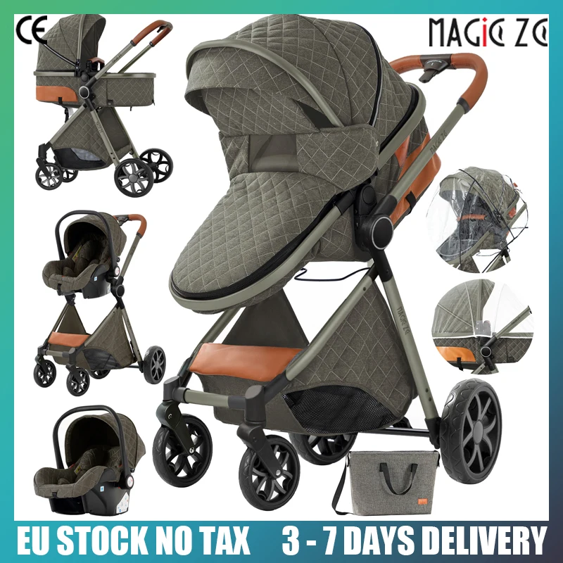 Baby 3 in 1 Stroller Car Seat Compact Portable Travel Stroller for Newborns Lightweight Strollers Multifunctional Travel Systems