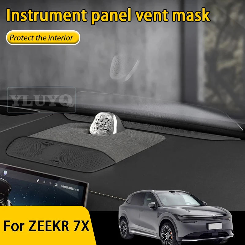 

For 2025 ZEEKR 7X Dashboard Air Vent Cover, Metal Central Control AC Trim Protective Cover, Car Interior Accessories