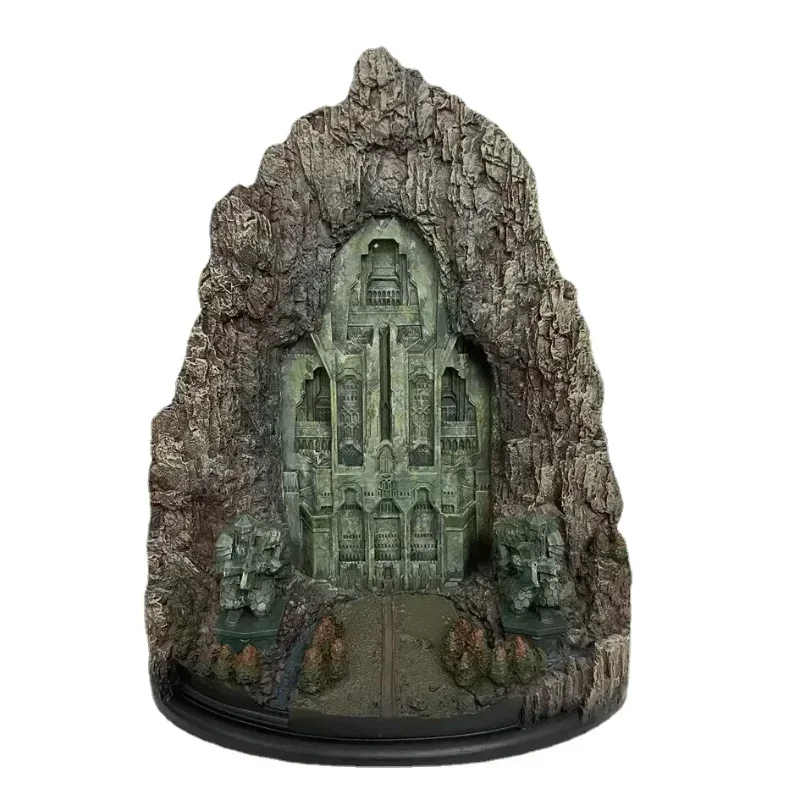 

27cm High quality Erebor Lonely Mountain door resin Dwarves warrior figure statue Collection Desktop model Decoration toy