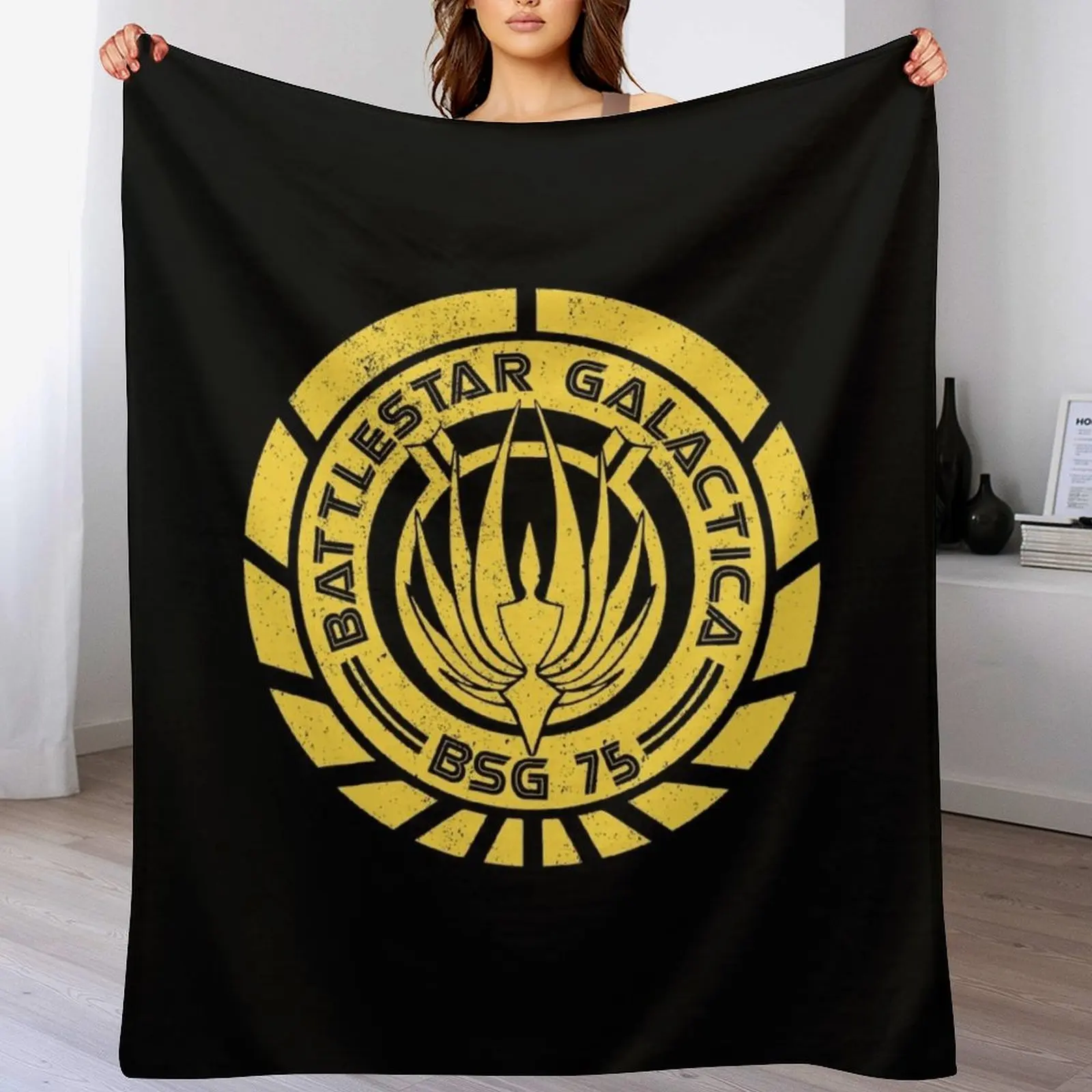 Galactica BSG 75 - Inspired by Battlestar Galactica Throw Blanket Retros Multi-Purpose Bed covers valentine gift ideas Blankets