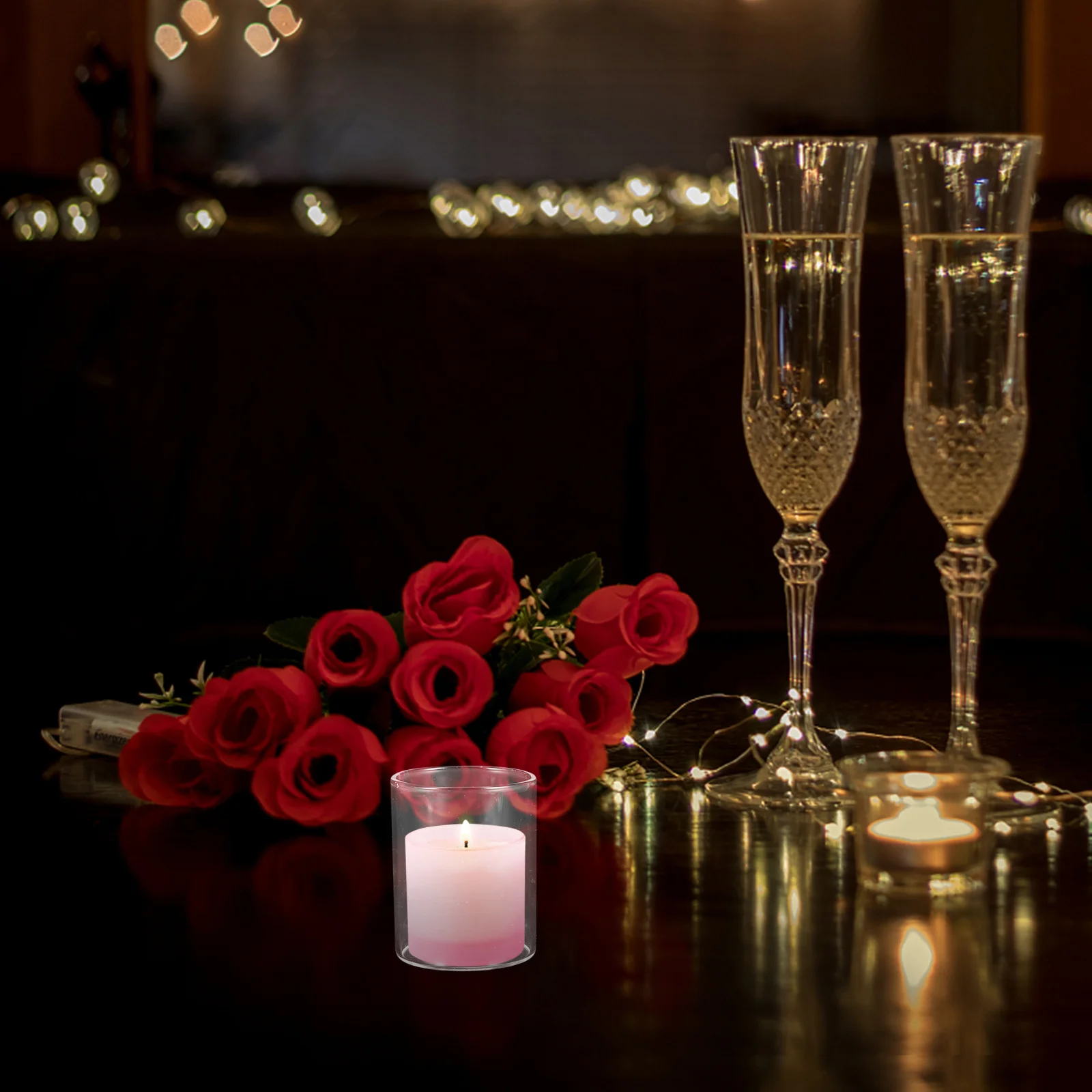 حامل زجاجي بتصميم إبداعي فريد لحفلات الزفاف وحواملات الحفلات وحاملات الشموع الأسطوانية #6