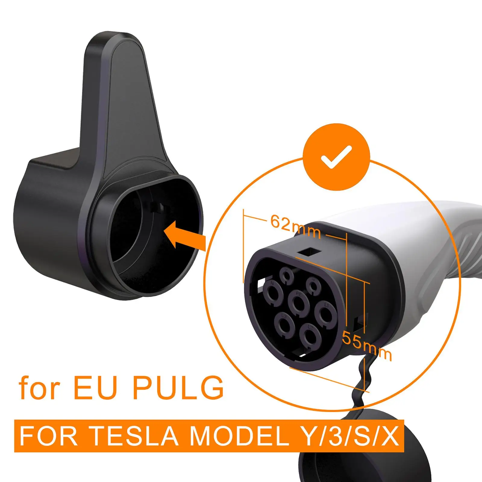 EV Charger Holder Holster Dock for Electric Vehicle Type 2 Charging Cable Extra Protection Leading Wallbox Model Y/3/S/X