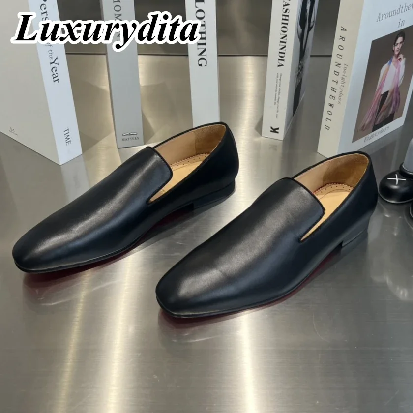

Top High Quality Mens Trendy Casual Shoes Luxury Mens Real Leather Shoes Size 38-48 Designr Red Soled Business dress Shoes H1205