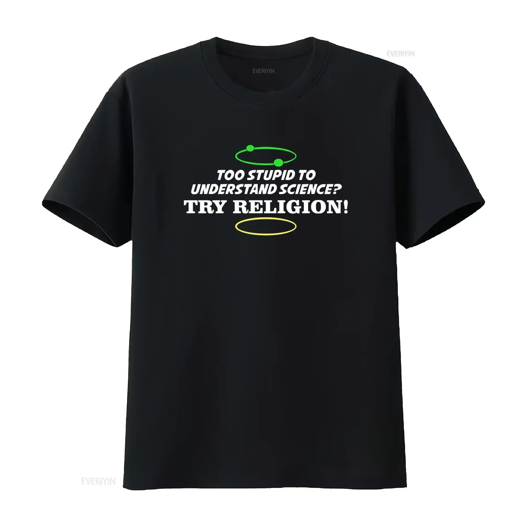 T-shirt drôle « trop bêta pour comprendre la science, essayez la religion » avec design audacieux pour les passionnés, style vintage délavé, doux et tendance
