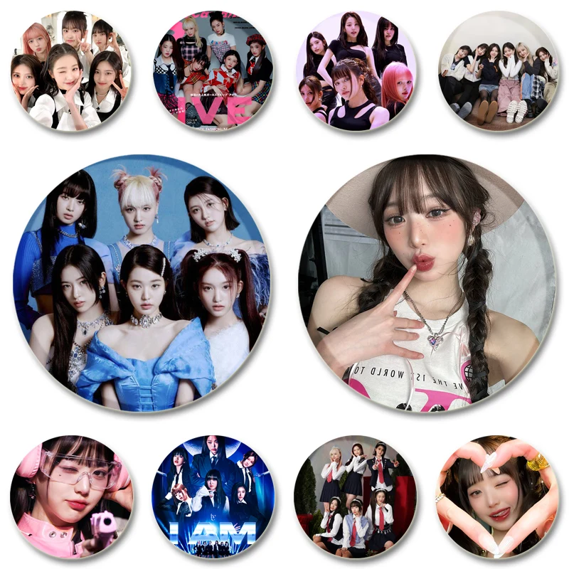 

Korea Music Group Badge Handmade Tinplate Brooches Stylish Exquisite Lapel Pins for Clothes Hat Backpack Accessories 32/44/58mm