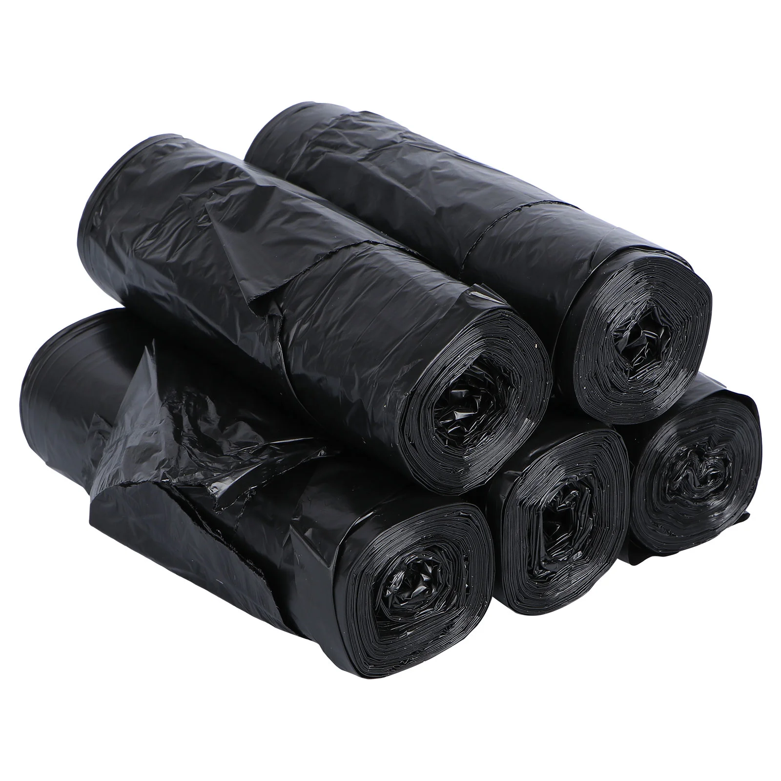 5 Rolls Trash Bags Load String Garbage Large Plastic Refuse Sacks Rubbish Portable Point Break 100 Liters Dustbin Disposable