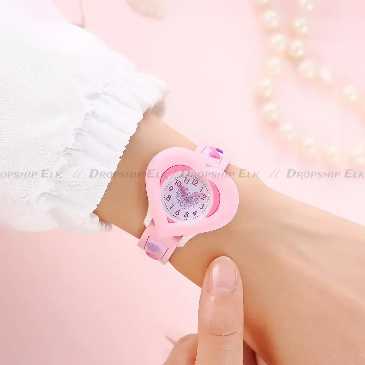 New Love Children's Student 3D Quartz Watch Learn To Recognize The Time Send Gifts Silicone Cute Personalized Children's Watch