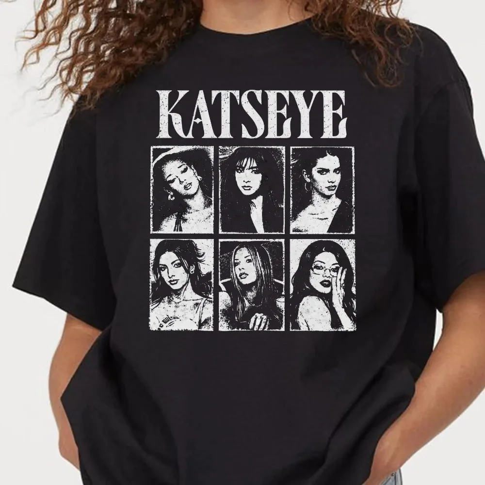 KATSEYE Kpop Girl Group Vintage 90er Bootleg T-Shirt mit 6-Mitglieder-Grafikdruck, Unisex, Casual Fashion, Harajuku, Kawaii, Y2K Kleidung – Detail 4