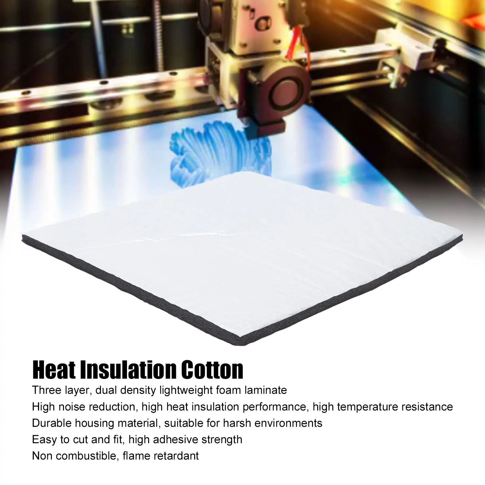 

3D Printer Hot Bed Sticker 3 Layers Density Heat Insulation Cotton High TemperatureResistance for Ender 5 for Ender 3 Pro