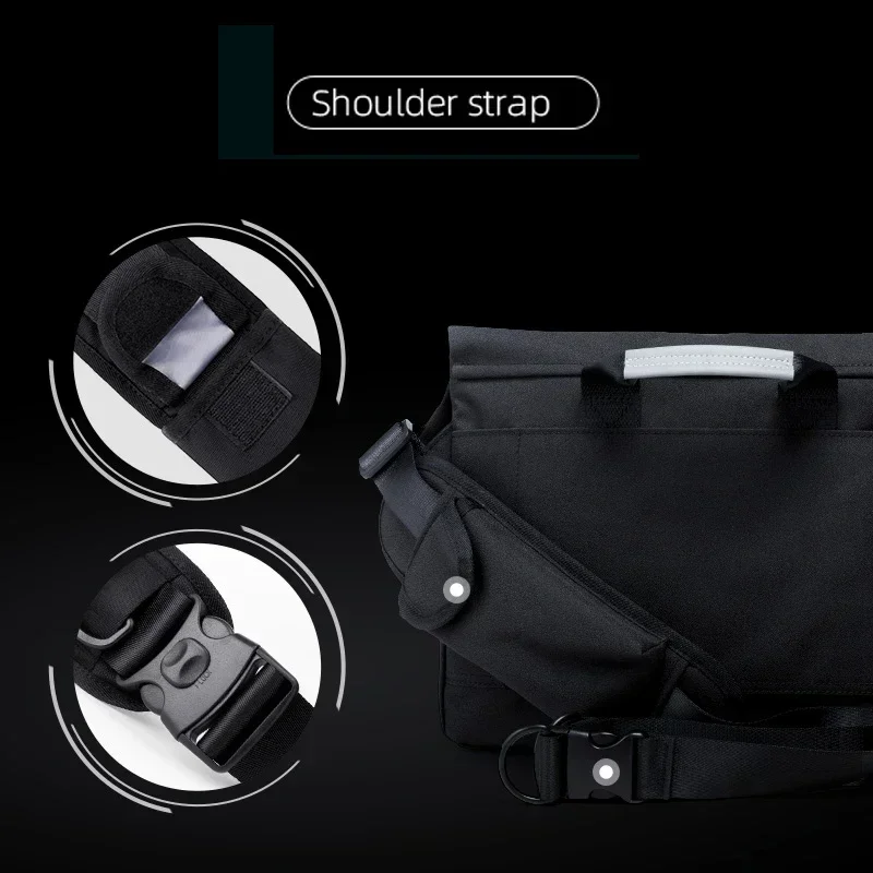 Sac messager pour hommes, sac à bandoulière Oxford étanche adapté à un ordinateur portable de 14 pouces, sac de voyage noir pour le travail universitaire