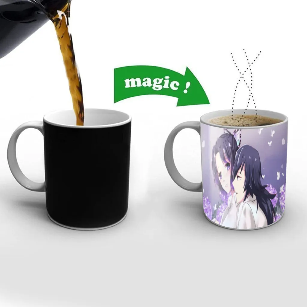 

Ghost Killing Blade Tanjiro Newest Design Coffee Mugs Heat Color Changing Milk Tea Cup Magic Mug Surprised Gift Free shipping