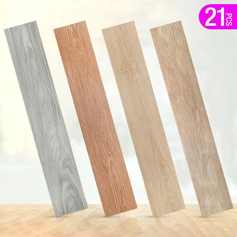 

21pcs Wood Grain Floor Sticker Modern XPE Foam Wall Sticker Waterproof Self-adhesive Living room Toilet Kitchen Home Floor Decor