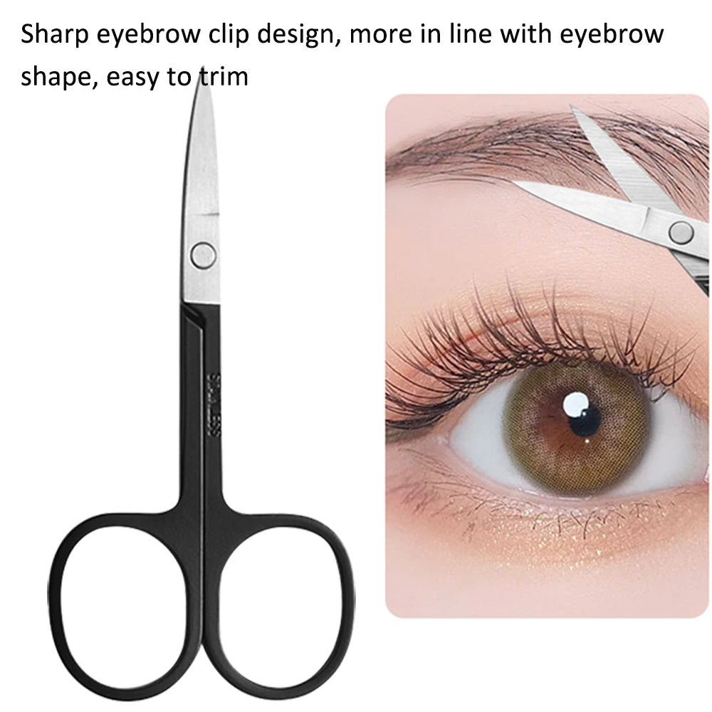 Juego de pinzas para extensión de pestañas, pinzas de punta curva de acero inoxidable, pinzas para cejas, tijera, accesorios de maquillaje de belleza, 1/6 Uds.