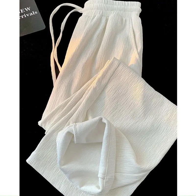 Men's Summer Straight Loose American High Street Ins Trendy Ice Silk Draped Wide-leg Casual Trousers