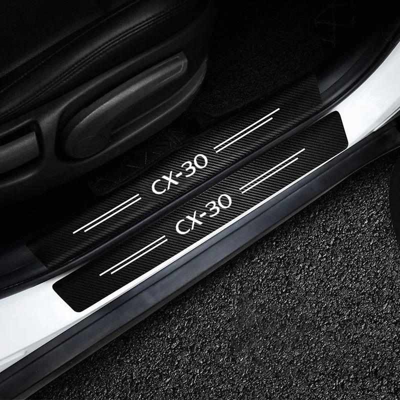 Car Sill pedal Rear Bumper Protection Stickers Carbon Fiber Sticker Waterproof Protection Film for CX-30 Car Accessories