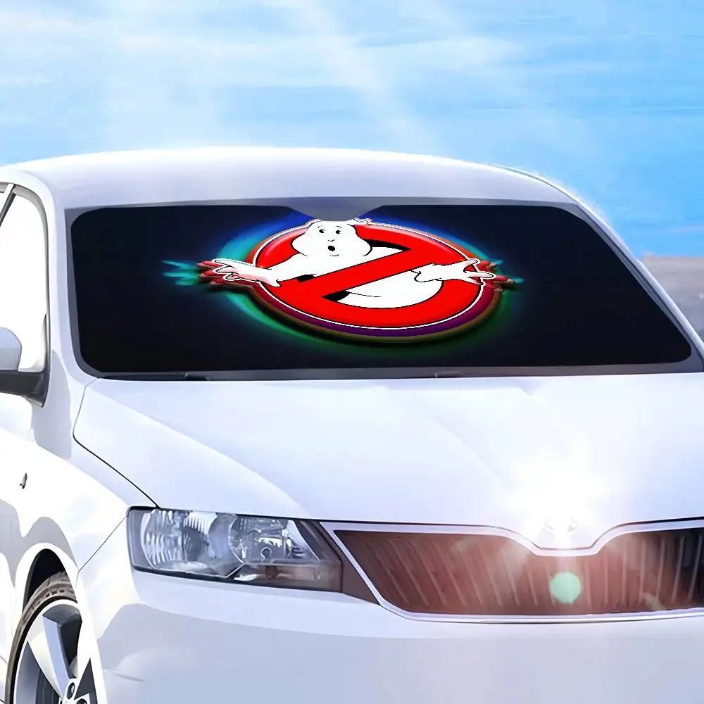 G-Ghostbusters สีดํารถ Sun Shade ฝาครอบกระจกด้านหน้า Auto Protector Visor ผู้ชายผู้หญิง SUV รถบรรทุก