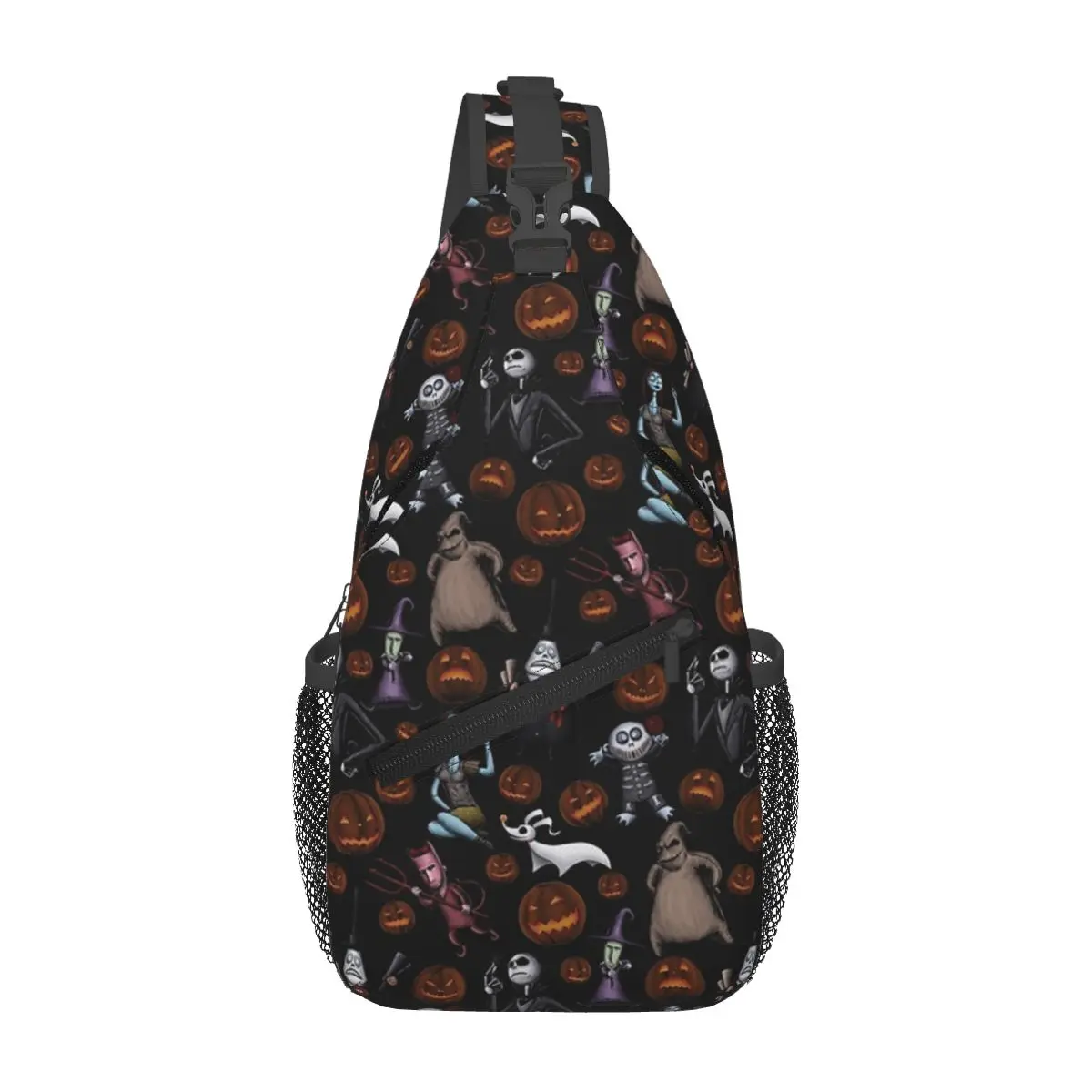 Pattern - The Nightmare Before Christmas Chest Bag Men Sling Crossbody Backpack Chest Bag Traveling Hiking Daypack Shoulder Bag