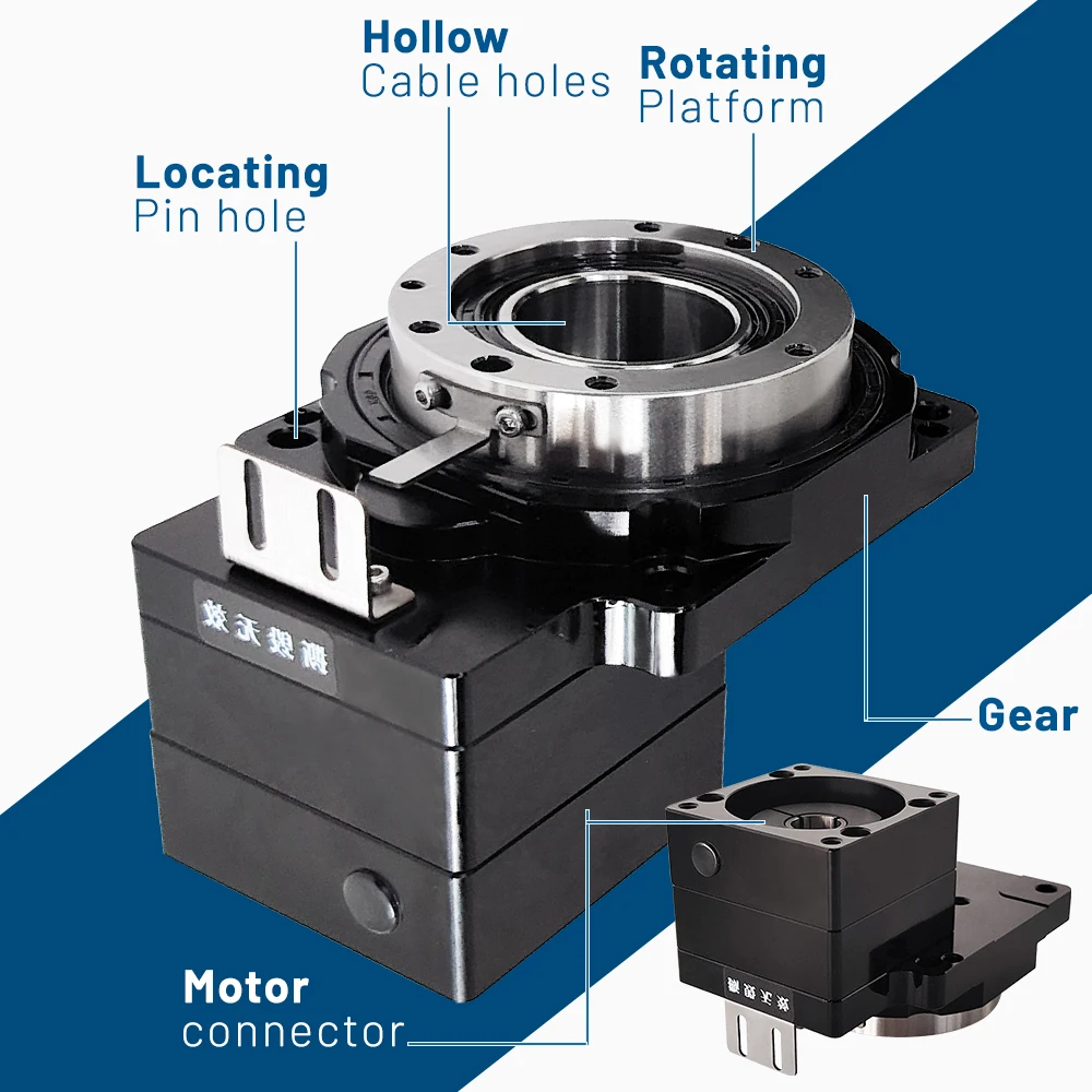 KTN450 High Precision Hollow Rotating Platform Adapts Servo Motor Stepper Planetary Gearing Arrangement ODM Customization