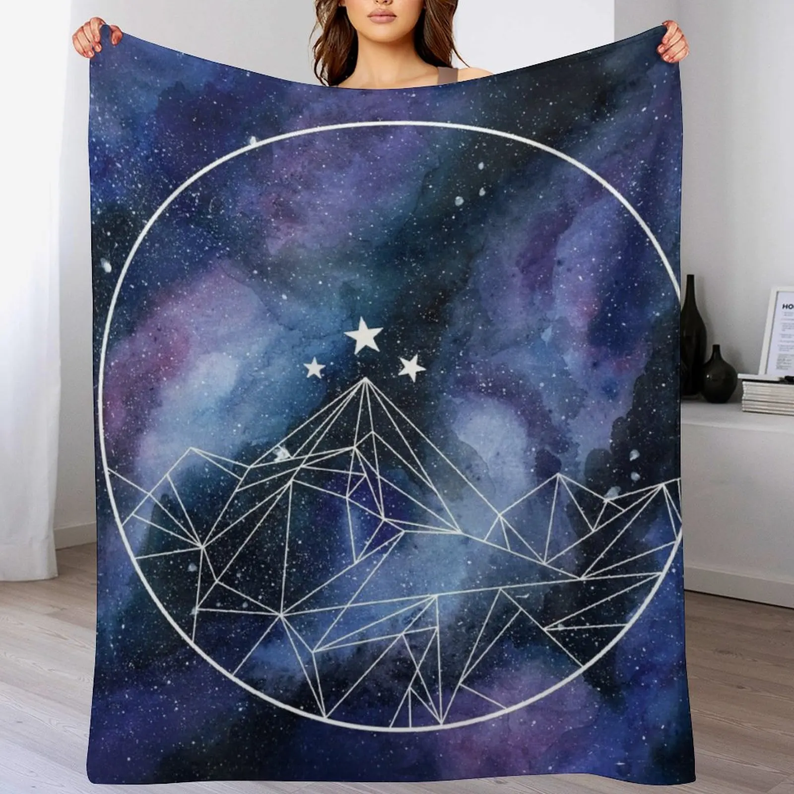 Night Court Symbol watercolor Throw Blanket Hairy Designers warm for winter Travel Blankets