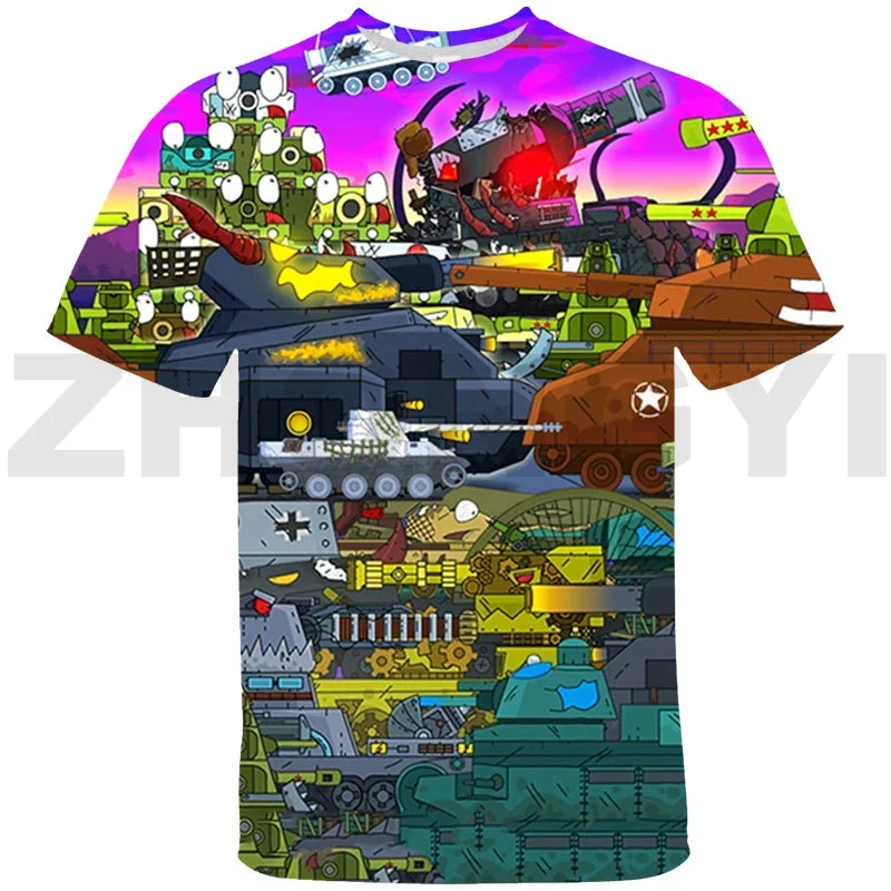 2024 Hip Hop 3D Printed Animated World of Tanks T-shirt War Thunder T-shirt Children's T-shirt Street Clothing Oversized German