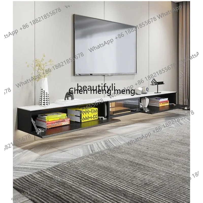

LHY26 ss LBX Suspension Stone Plate TV Cabinet and Tea Table Simple Modern Living Room Ultra-Thin Wall-Mounted Hanging