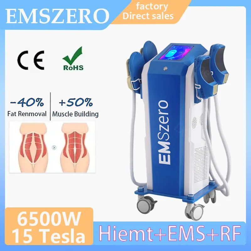 2024 Nuovo 6500W EMS Macchina per la rimozione del grasso 200Hz RF Combustione del grasso corporeo 15 Tesla EMSZERO Macchina per lo stimolazione muscolare