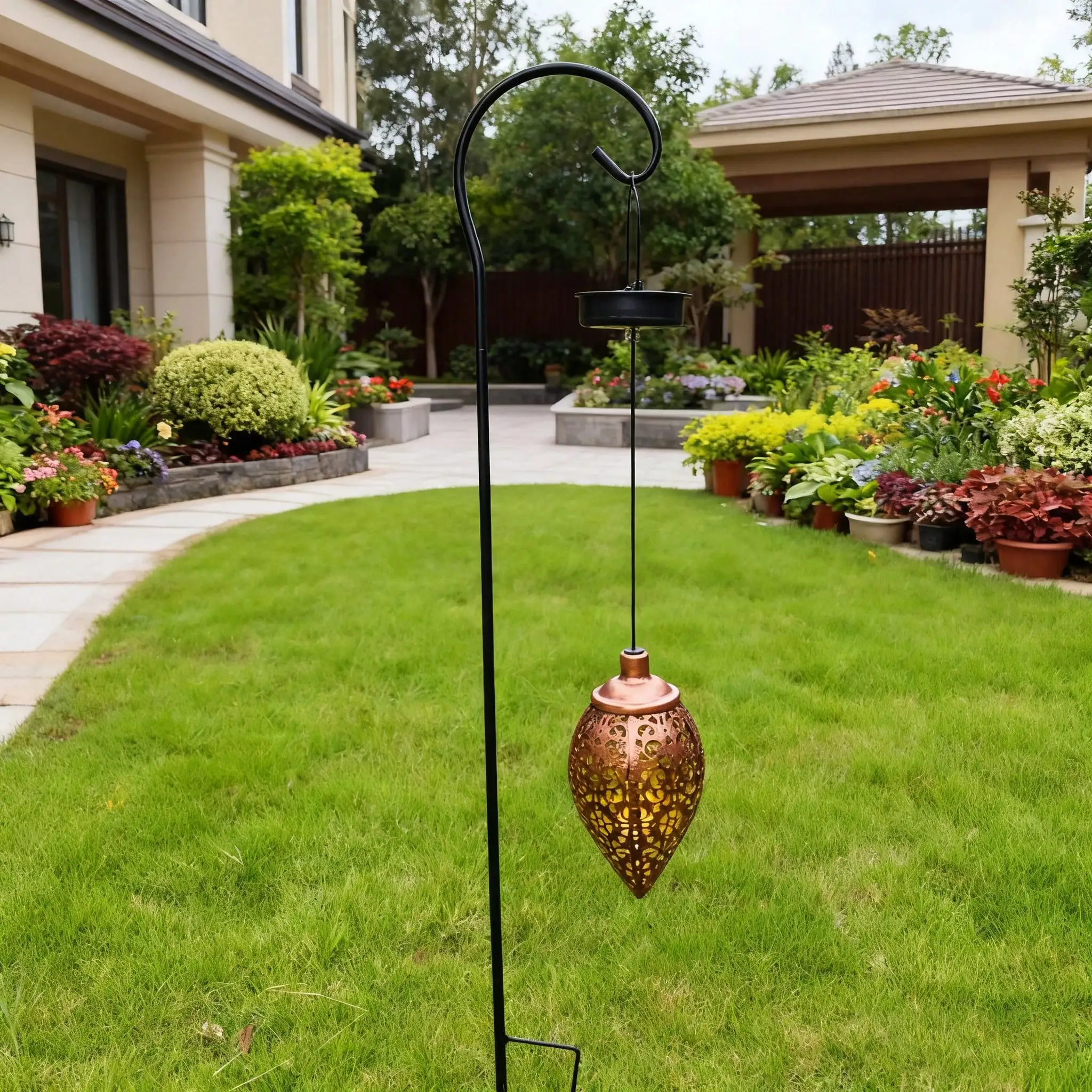 1pc Solar Hollow Projection Hanging Light: Auto Switch, Ambient, Outdoor/Garden/Lawn Decor
