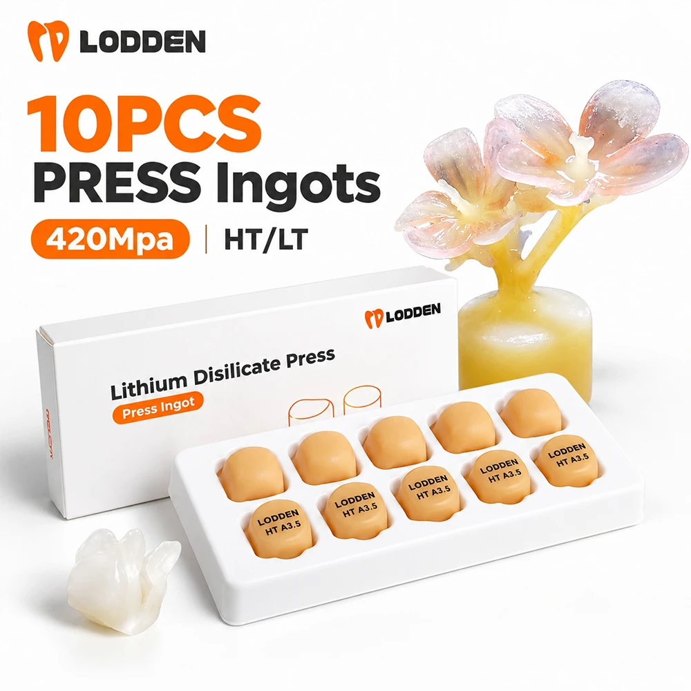 10 Pezzi Lingotti In Vetroceramica Al Disilicato Di Litio Per Pressatura, Blocco Dentale In Vetroceramica Ht/Lt/Mt Per Faccette Ultra-Sottili-image