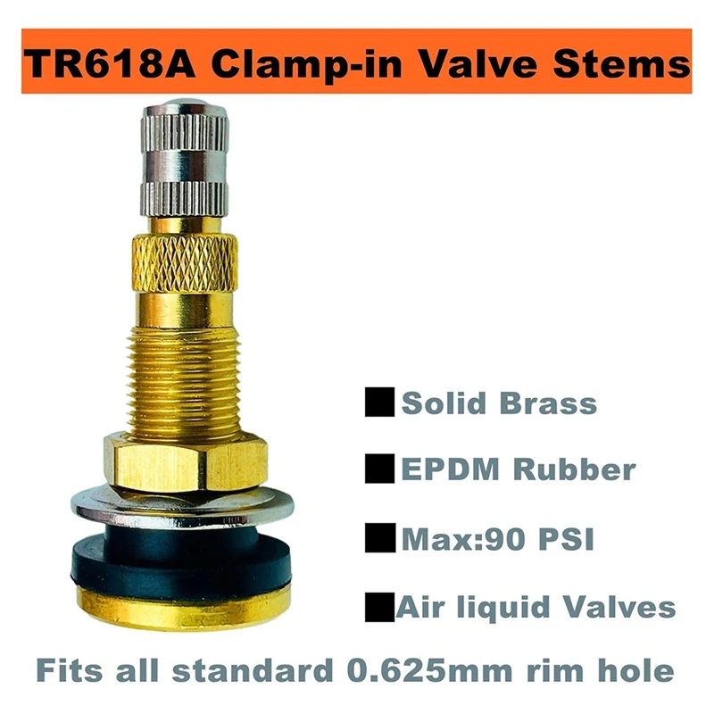 TR618A Tire Valve Stems,Tubeless Air Liquid Tractor Valve Stems For Tubeless Tires, Industrial Agricultural Wheels