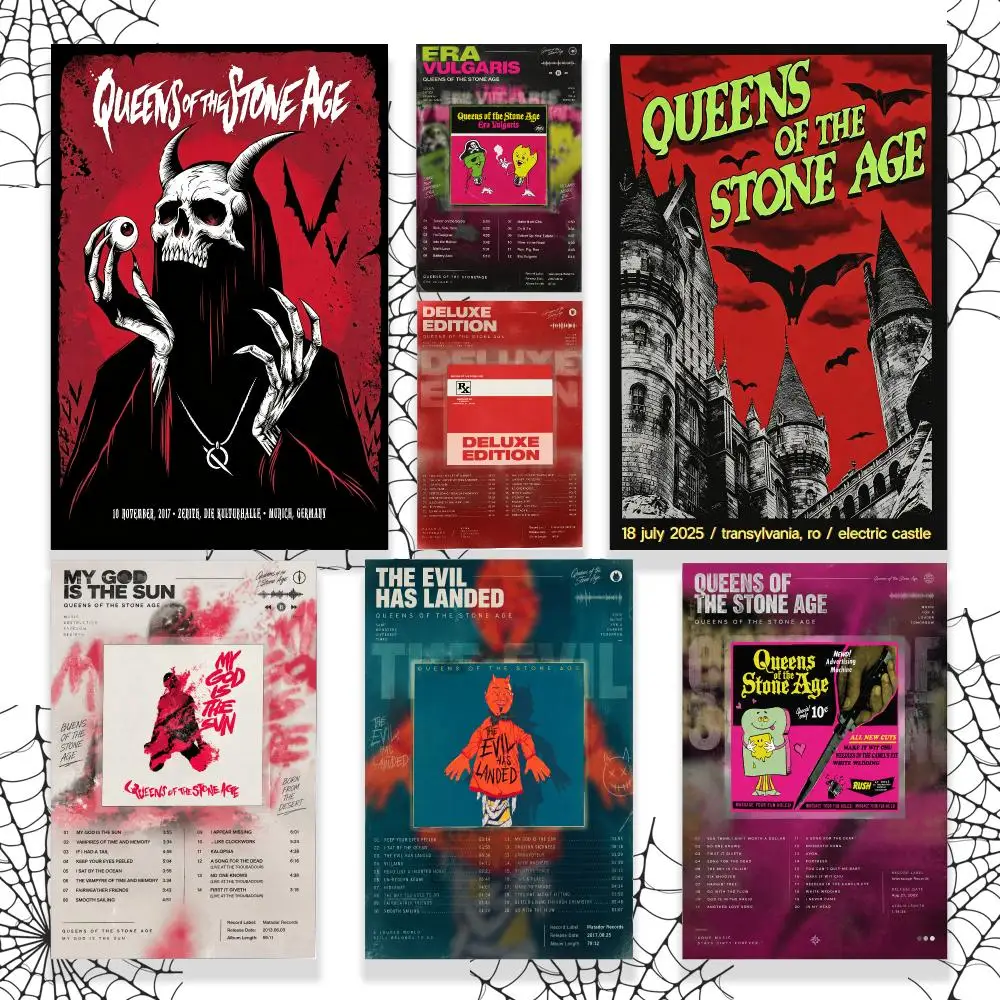 Band Queens of the Stone Age Poster Graphic Wall Art Poster HD Waterproof PP Paper Print Bedroom Living Room Office Decor Gift
