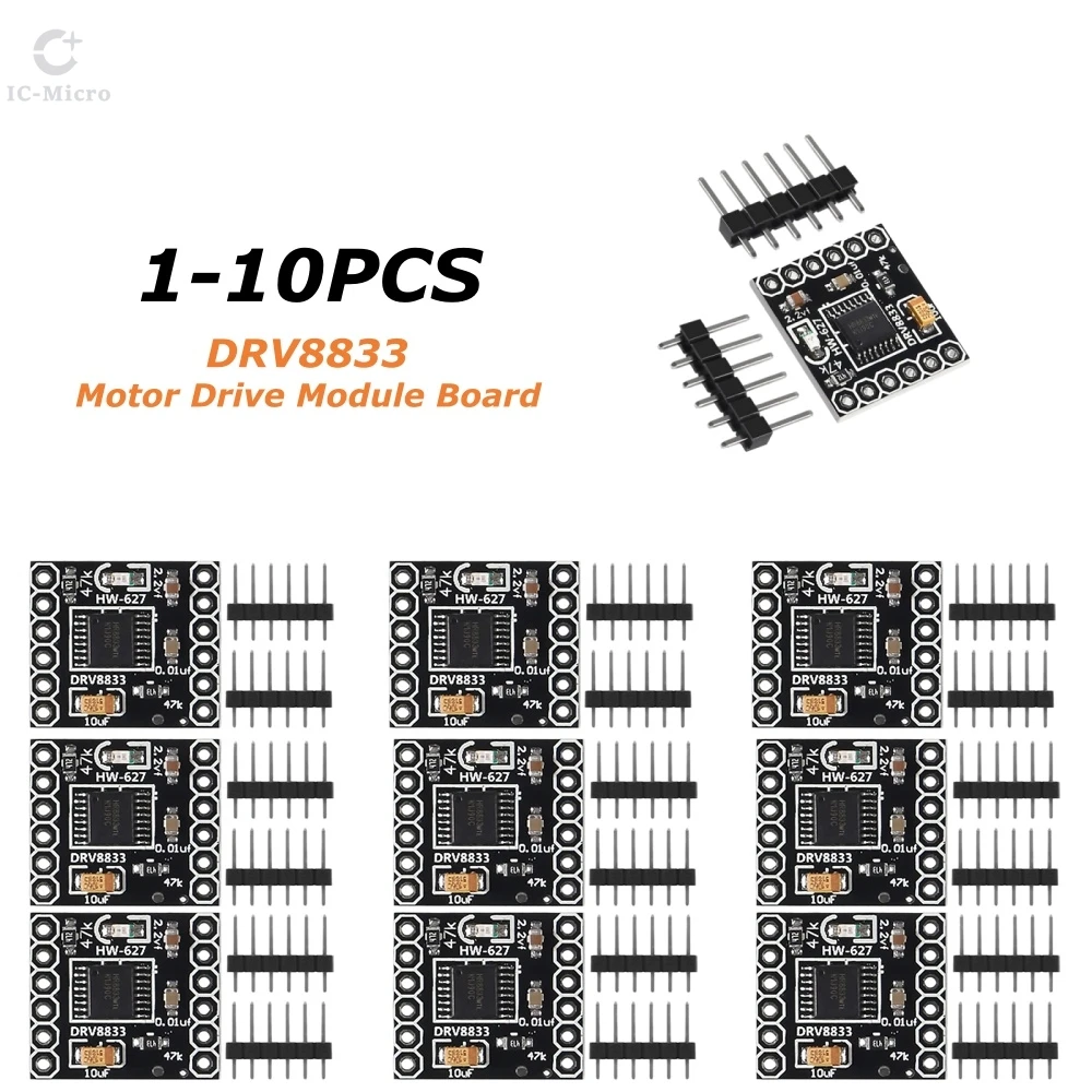 XCW 1/10PCS DRV8833 Motor Drive Module 1.5A Dual H Bridge DC Gear Motor Driver Controller Board DIY Kit