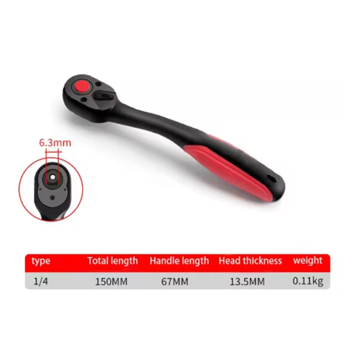 

ABNJ Car Repairs Ratchet Wrench 1/4 Inch High Torque Reversible Quick Release Ratchet Socket Wrench Hand Tool