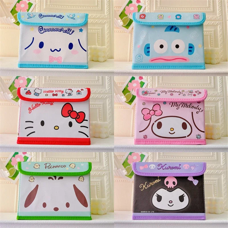 

2024 New Sanrio Cute Girl Cover Storage Box Hello KT Kuromi Bedroom Dormitory Sundry Portable Sorting Small Box Storage bag