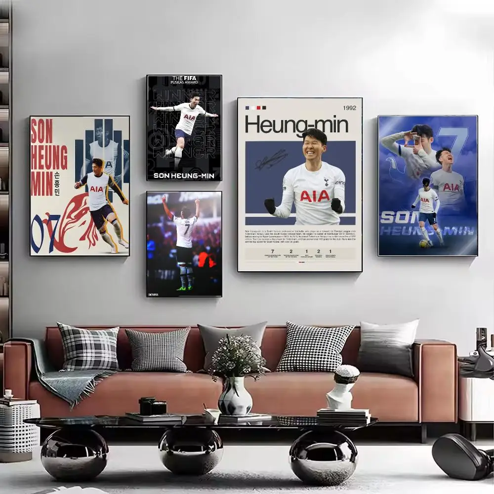Athlete Son Heung-min Poster HD Wall Art Aesthetic Home Decor for Living Room Bedroom Café Office Stylish Gift