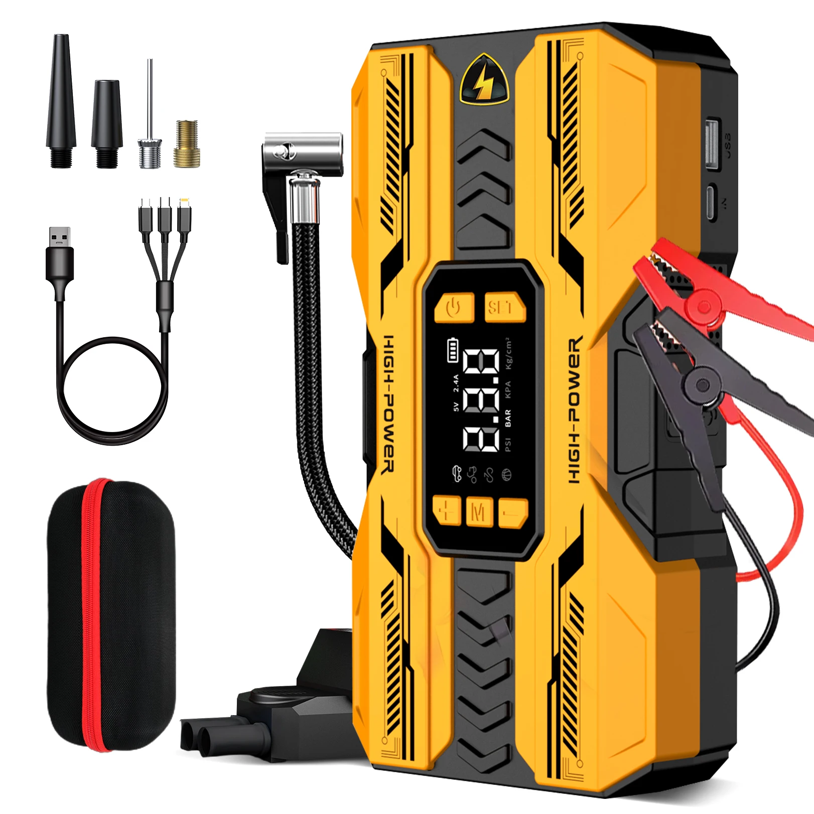 AntPower 10000mAh Portable Car Jump Starter for Diesel Engines, Power Bank, Professional Car Starter Emergency Air Compressor — 2