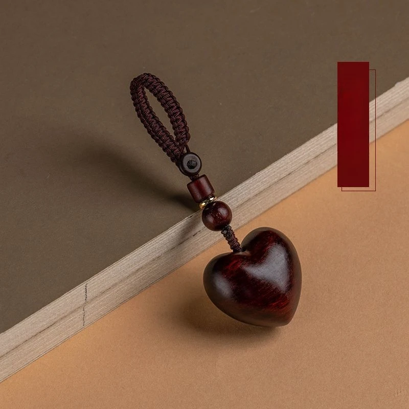1pcs Handmade Heart Wooden Keychain Couple Car Key Ring Gift for Valentine Christmas