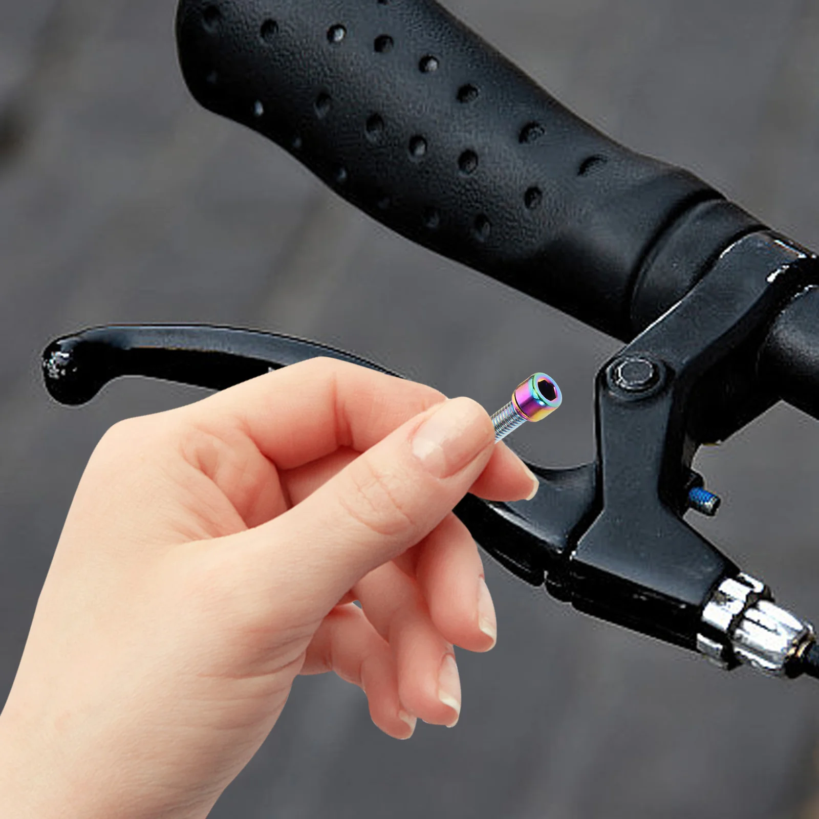 

6Pcs Titanium Steel Bike Stem Bolts Vibrant Color Easy Install M5x17mm Hexagonal Tapered Bicycle Screws Bike Screws