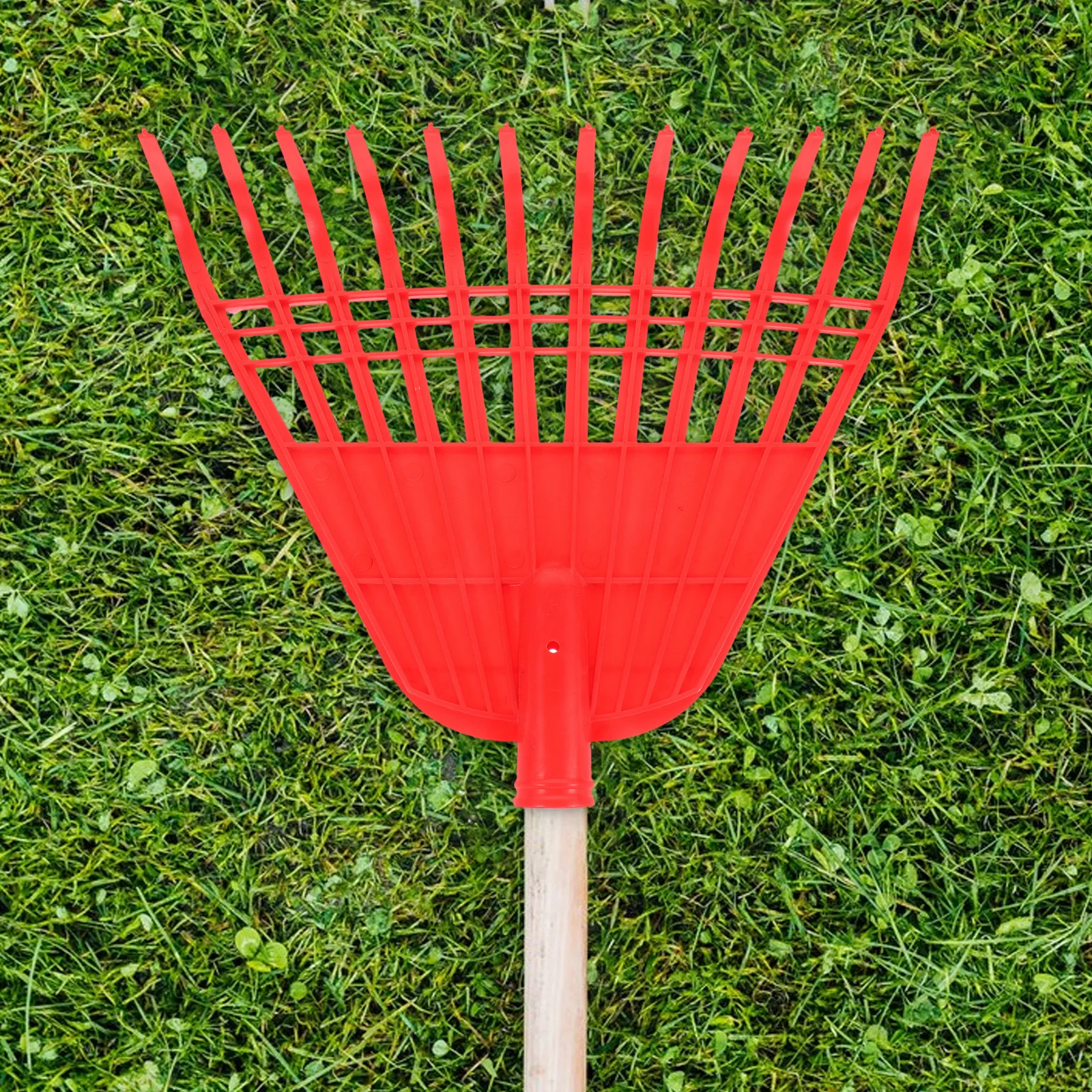 

Plastic Grass Rake 12 Teeth Durable Reusable Garden Leaves Lawn Tools Lightweight Efficient Cleaning Yard Leveling Tool