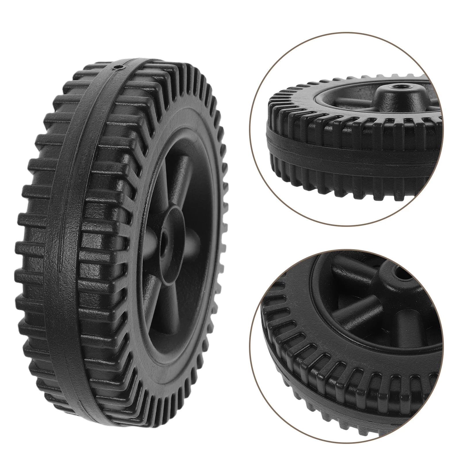 

4Pcs Barbecue Grill Wheels 6 Inch Black Blow Molded Replacement Caster Wheels Outdoor Bbq Cart Accessories Barbecue Cart Wheel