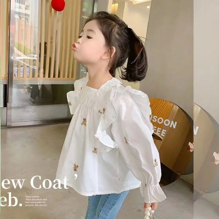 2024 new spring autumn summer Girls Kids Cartoons shirt comfortable cute baby Clothes Children Clothing