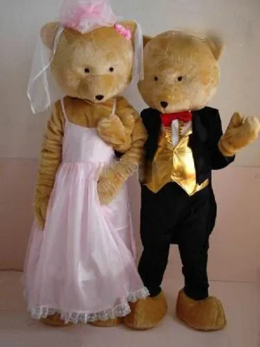 

Wedding Bear Mascot Costume Teddy Bear Mascotter Costume Character Cosplay Costume Cartoon Mask Party For Birthday Fany Dress