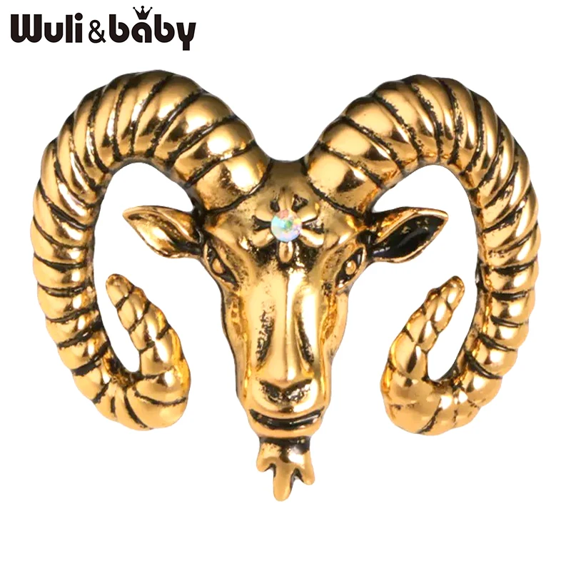 

Wuli&baby Vintage Metal Goat Brooches For Women Unisex 2-color Sheep Animal Head Party Casual Brooch Pin Gifts