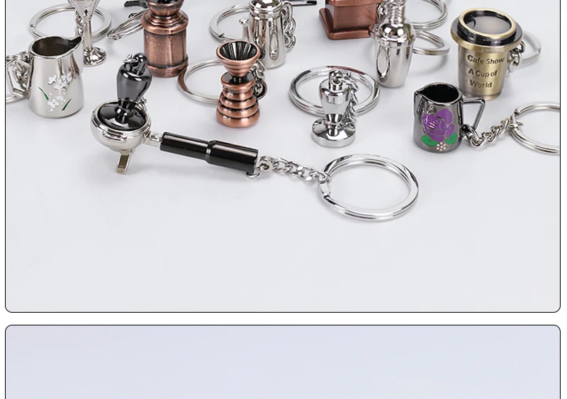 Kaffee Keychain Latte Pulver Hammer Boden Griff Cafe Bar Kleine Anhänger Souvenir Kreative Kaffee Espresso Zubehör Geschenke – Detail 8