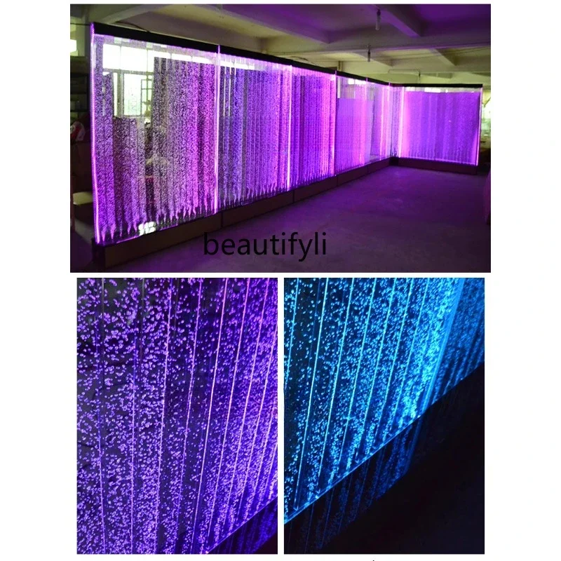 NQ Large Screen Bubble Wall Water Curtain Fish Tank Decoration Hallway Partition Creative Waterscape Wine Cabinet Bath Curtain