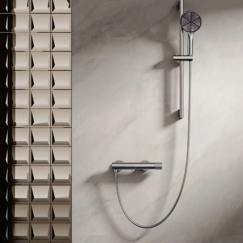 

Pressurized all-copper water valve Hot and cold faucet Bathroom Bath Shower Shower No punching New simple set bathtub